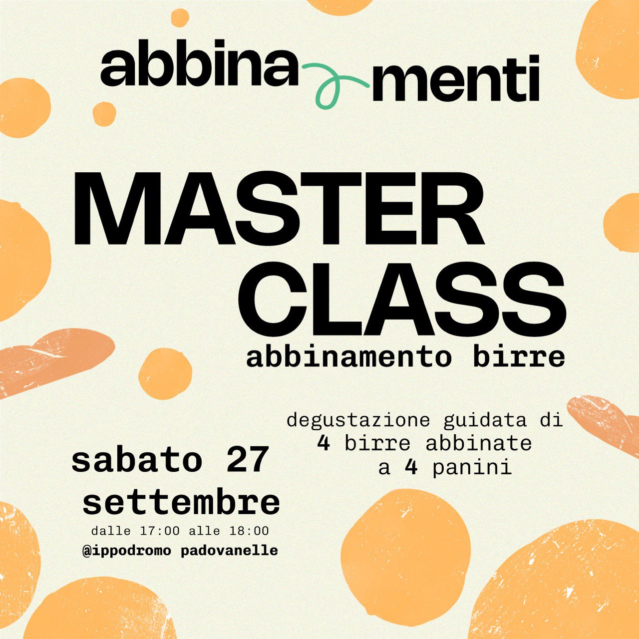 Masterclass abbinamento birre (con degustazione birra + panini)